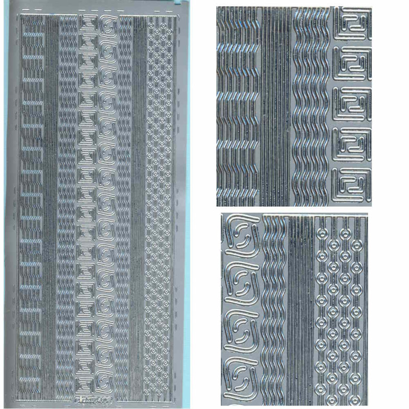 pu408s Sticker Ecken und Linien 9 silber