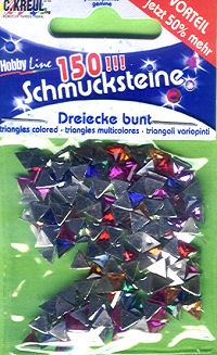 Schmucksteine-Set Dreiecke bunt