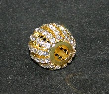 Strasskugel 20mm gold-kristall