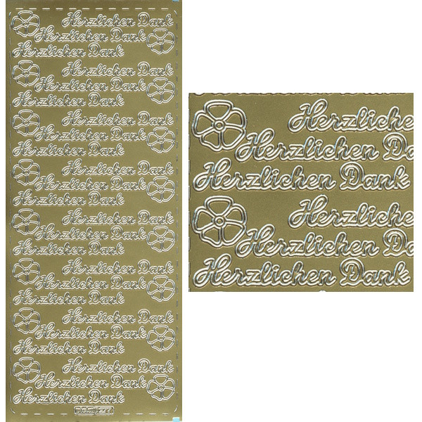 pu277g Sticker Herzlichen Dank 2 gold