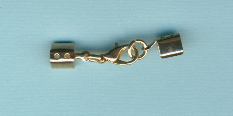 274505931 Endteil montiert mit Karabiner 5mm gold 1 Stück
