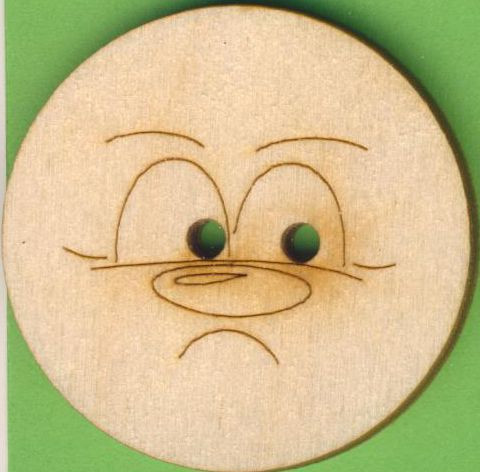 buh0640 Holzknopf Gesicht Design 4 4cm