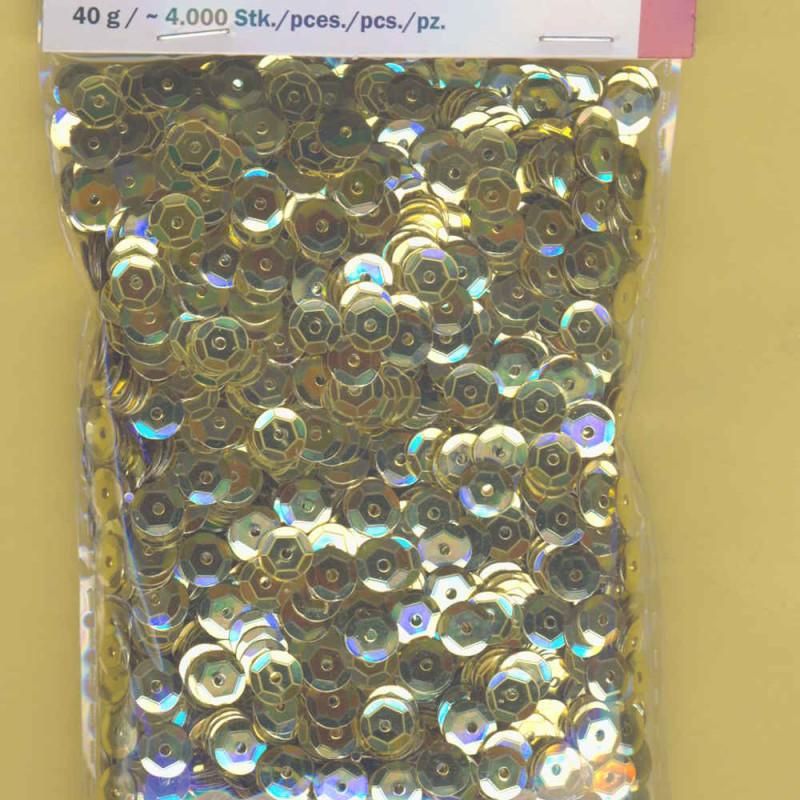1026895 Pailletten gewölbt 6mm gold 40g