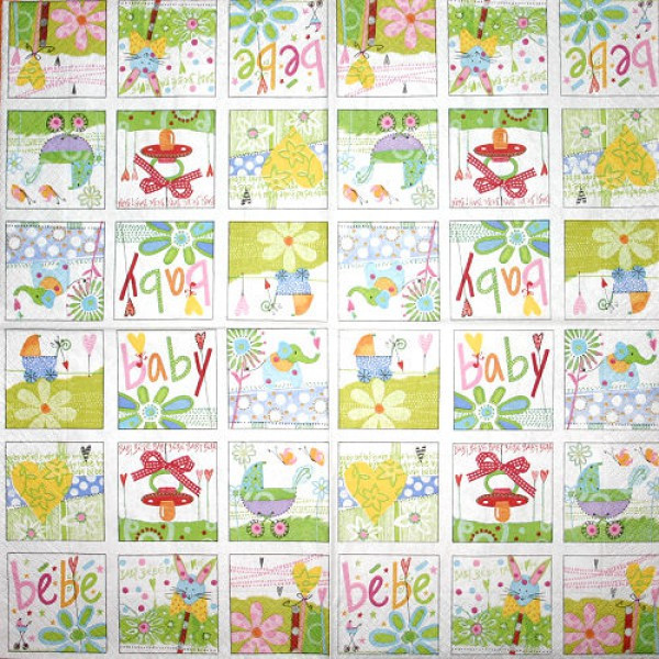 Serviette Welcome Baby bunt