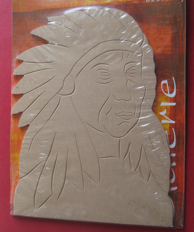 085120000 Holz Dekor Indianer 25x19,5cm