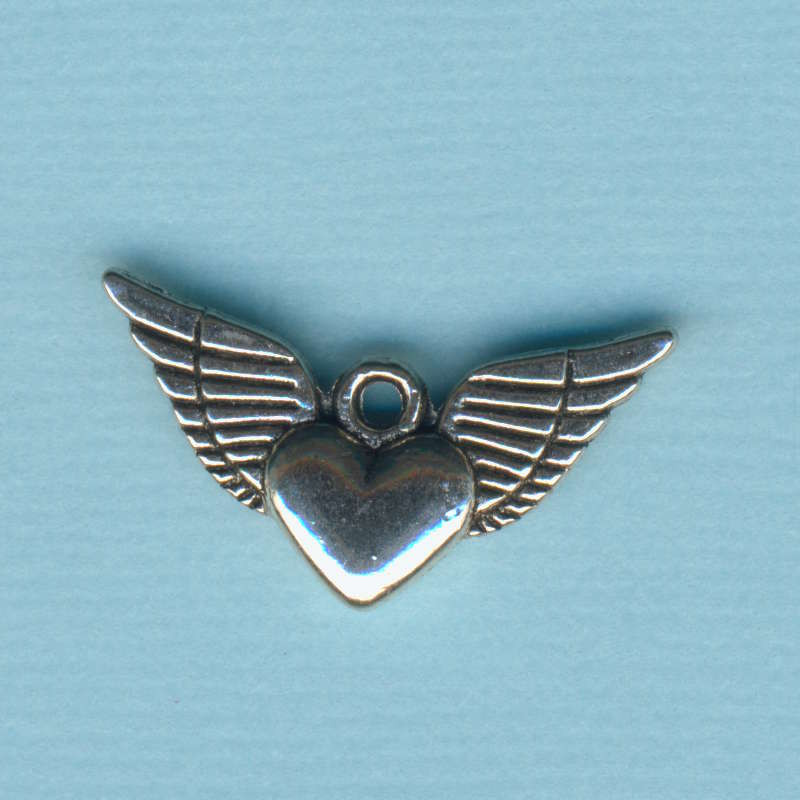 3365-00831 Metallzierteil Flügel Herz 25mm silber