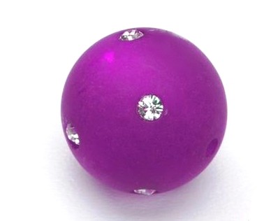 Polarisperle 14mm mit Swarovski-Strass violett