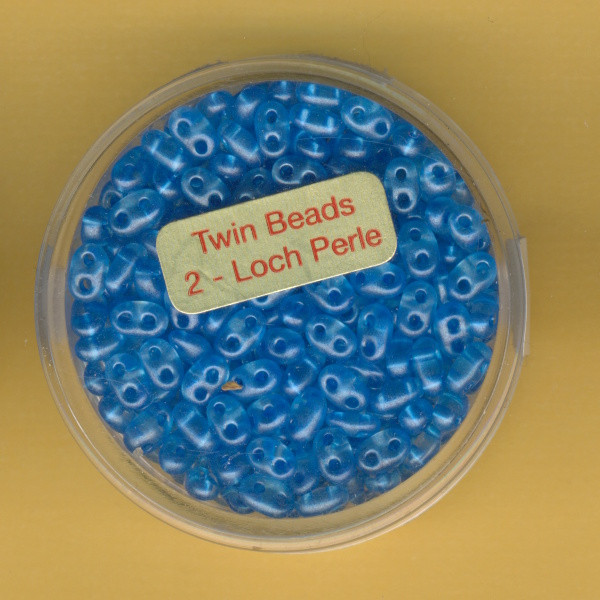 967105174 Glasperlen Twin Beads 2,5x5mm safir pearl 12g
