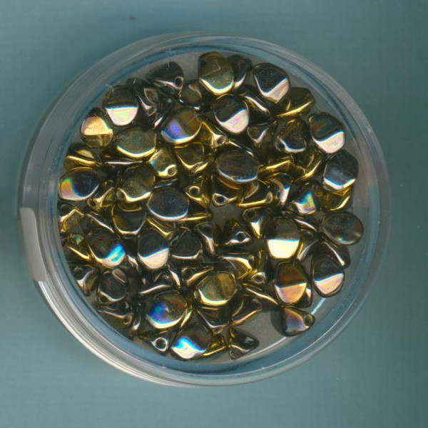 554105974 Pinch Beads 5mm goldfarben platinfarben 80 St.