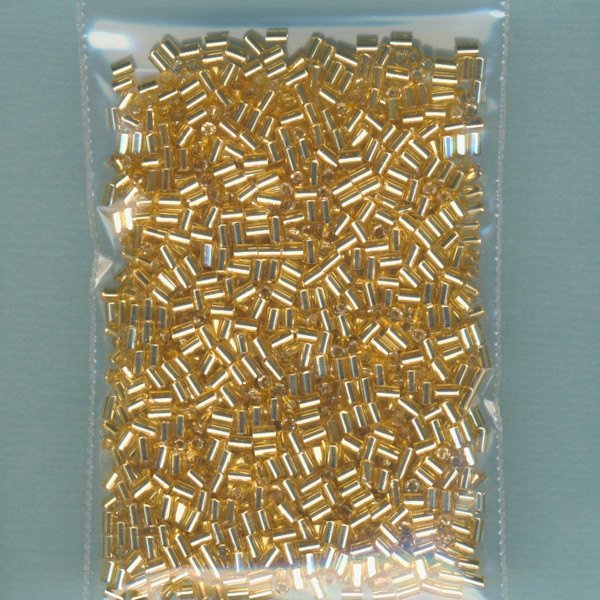 562402 Glasperlen Stifte 2mm gold Silbereinzug 15g