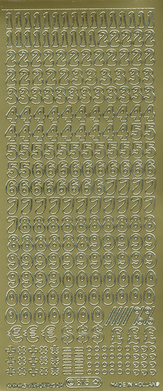 25480 Sticker Zahlen 9mm gold