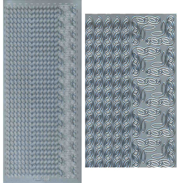 pu335s Sticker Ecken und Borten 5 silber