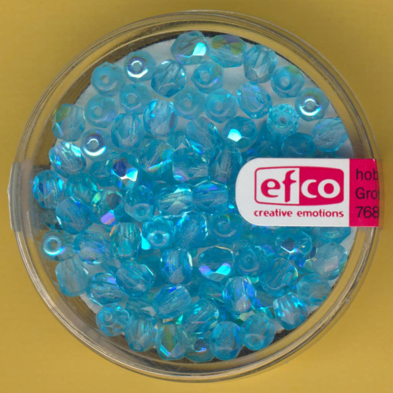 2110056 Glasfacettenperlen 4mm irisierend aqua 100 Stück
