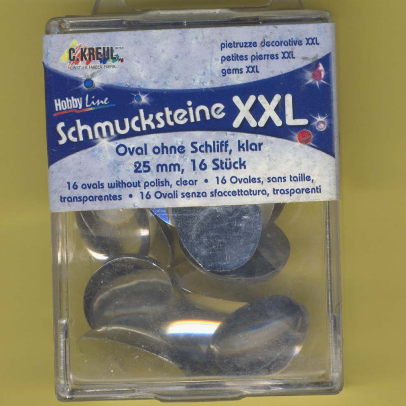 49688 Schmucksteine oval 25mm klar 16 Stück
