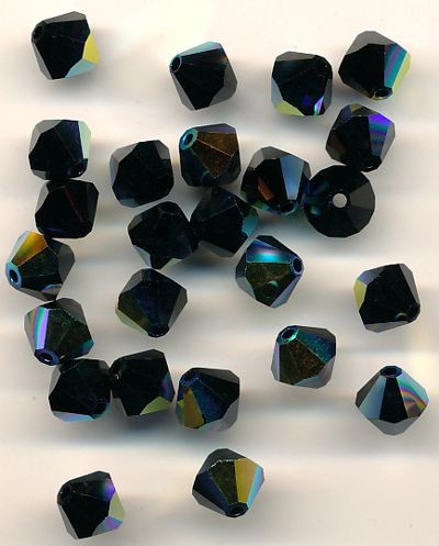 14219579 Swarovski Kristallschliffperlen 6mm obsidian 25 Stück