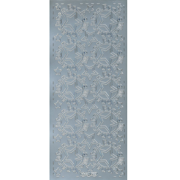 pu589s Sticker Frohe Weihnachten 16 silber