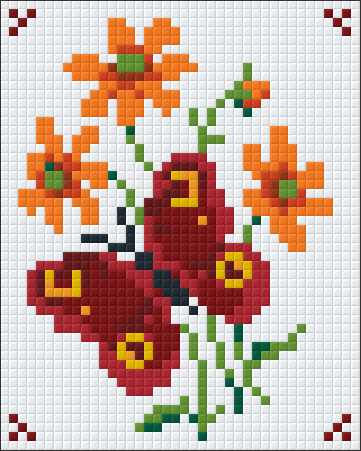 801087 Pixelhobby Klassik Set Blumen und Schmetterling 3