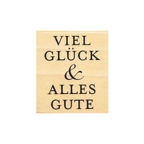 70380219 Holzstempel Viel Glück & Alles Gute 4,5x3,5cm