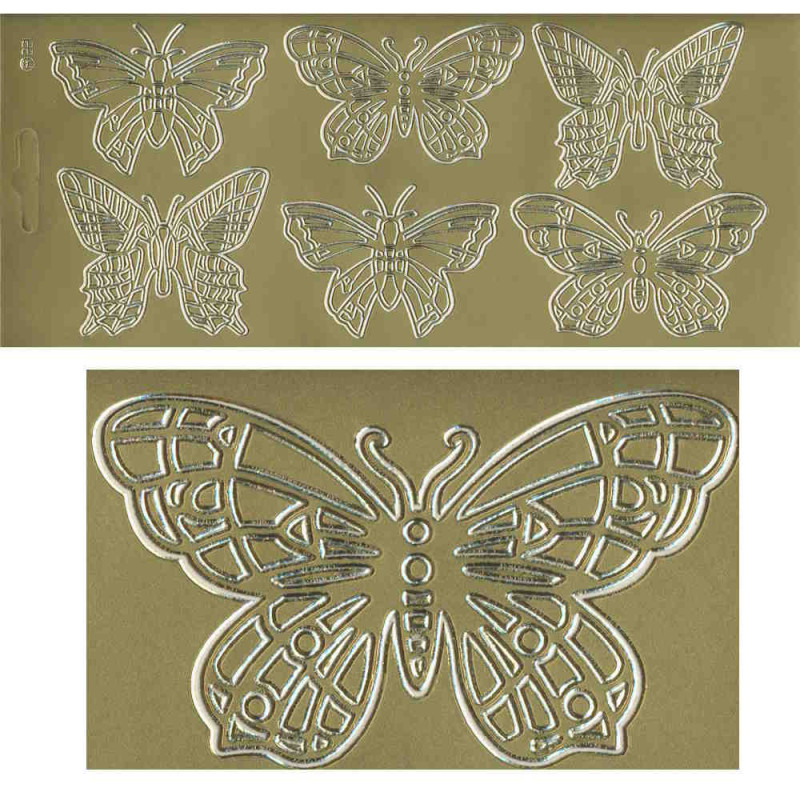 cl69g Sticker Schmetterling 2 gold