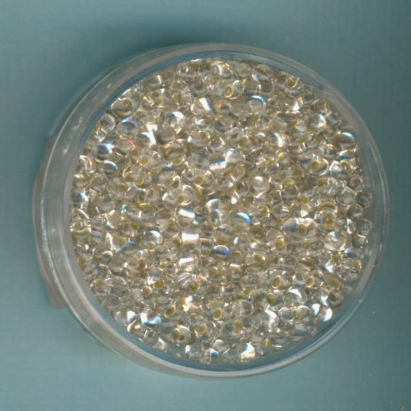 1060191 Mini Farfalle Perlen 2x4mm silber transparent 17g