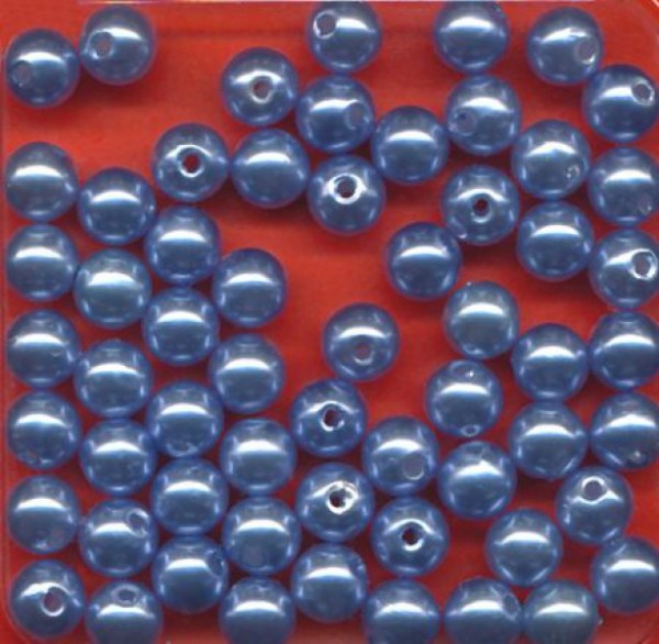 10612 Wachsperlen 6mm mittelblau 60 Stück