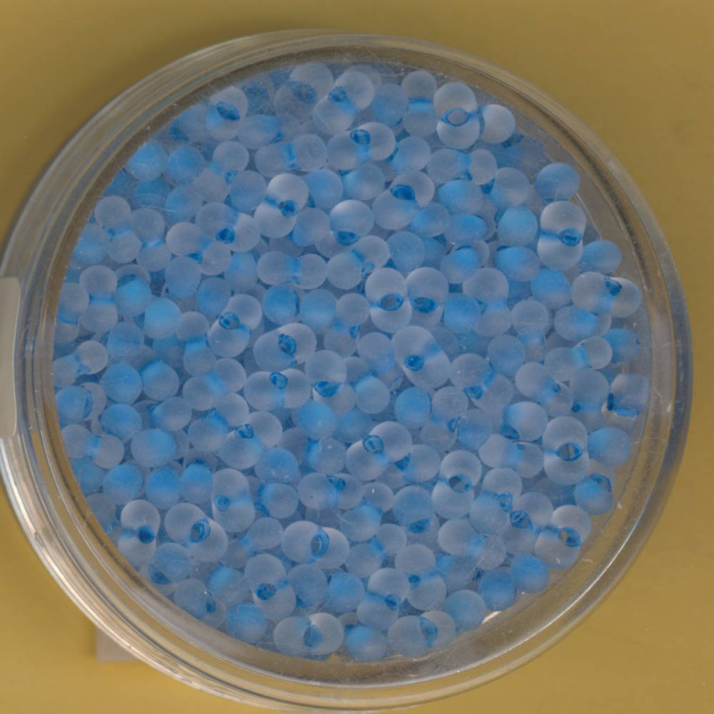 9644-04574 Mini Farfalle Perlen 2x4mm kristall blau matt 17g
