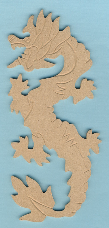 067670001 Holz Dekor Drachen 24,5x12,5cm