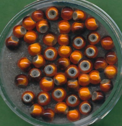 073304474 Miracle Beads 4mm braun-orange 50 Stück
