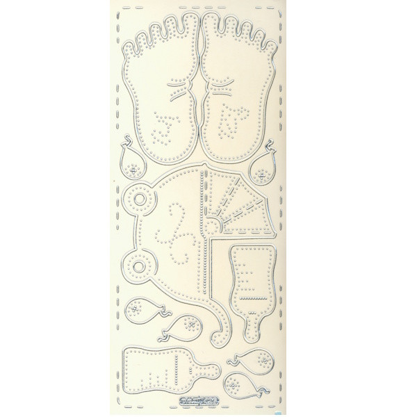 pu426s Sticker Babysachen 5 silber transparent