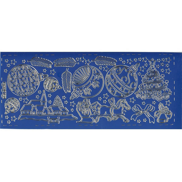 pu190b Sticker Weihnachtsstimmung 2 blau gold