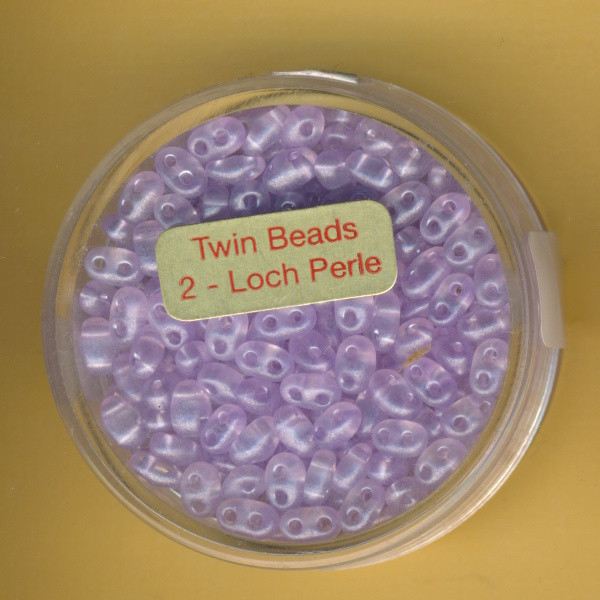 9671-05524 Glasperlen Twin Beads 2,5x5mm amethyst pearl 12g