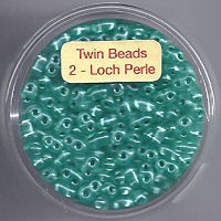 967105034 Glasperlen Twin Beads 2,5x5mm grün silbereinzug 12g