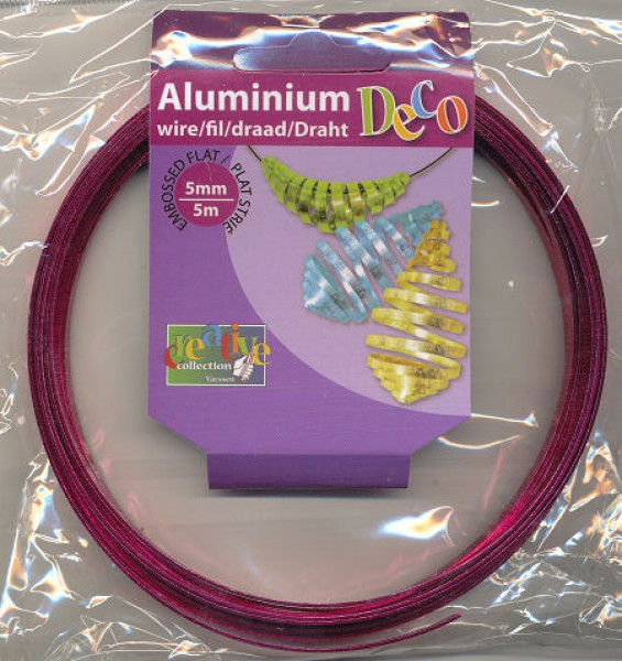 24244006 Aluflachdraht 5x1mm embossed pink 5m