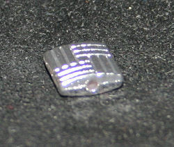 572119a Schmuckelement Viereck liniert 8x3mm versilbert