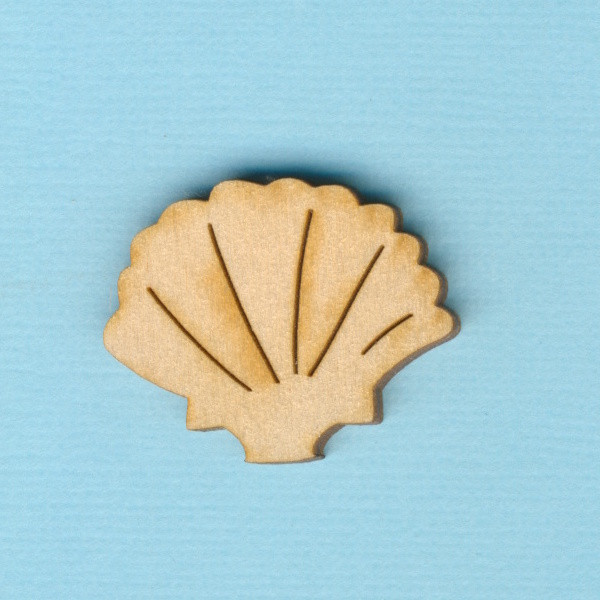 maj7003 Holz Deko Jakobsmuschel 3cm