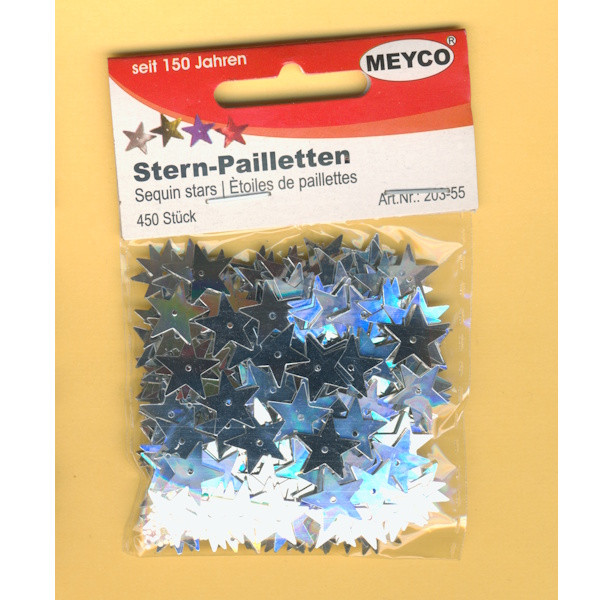 203-55 Pailletten Sterne 12mm silber 450 Stück