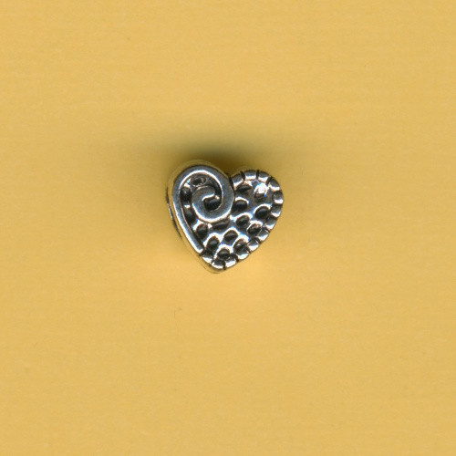 337135 Metallperle Charms Herz 11x10mm silber