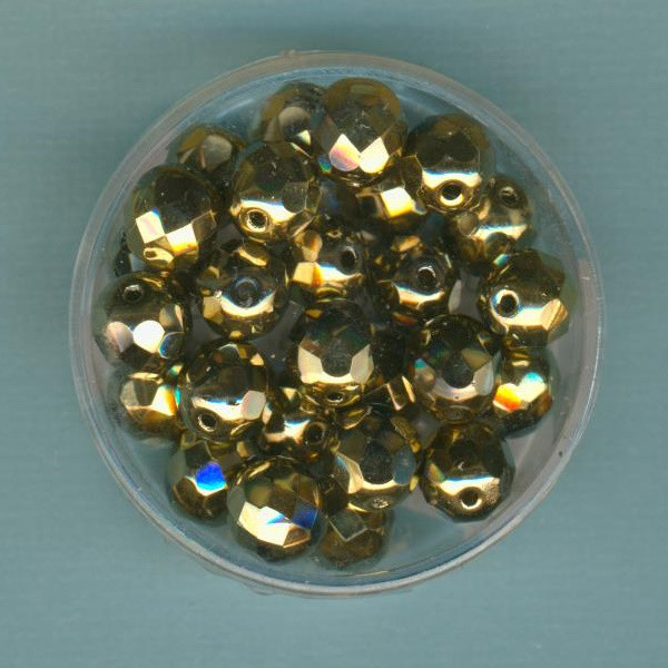 8026440 Glasschliffperlen 8mm gold 25 Stück