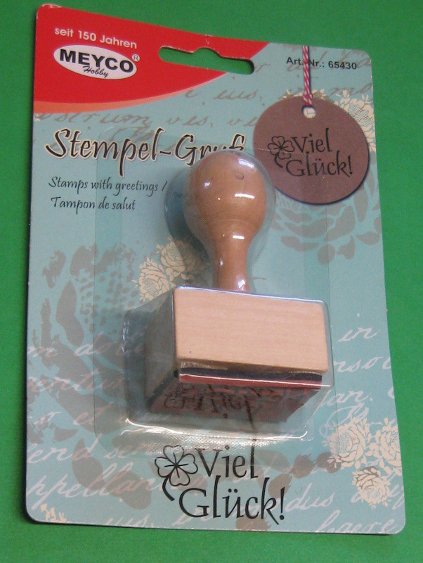 65430 Holzstempel Viel Glück 4x2,5cm
