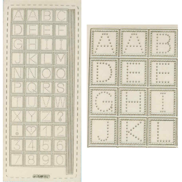 pu357g Sticker Buchstaben und Zahlen 14mm gold transparent