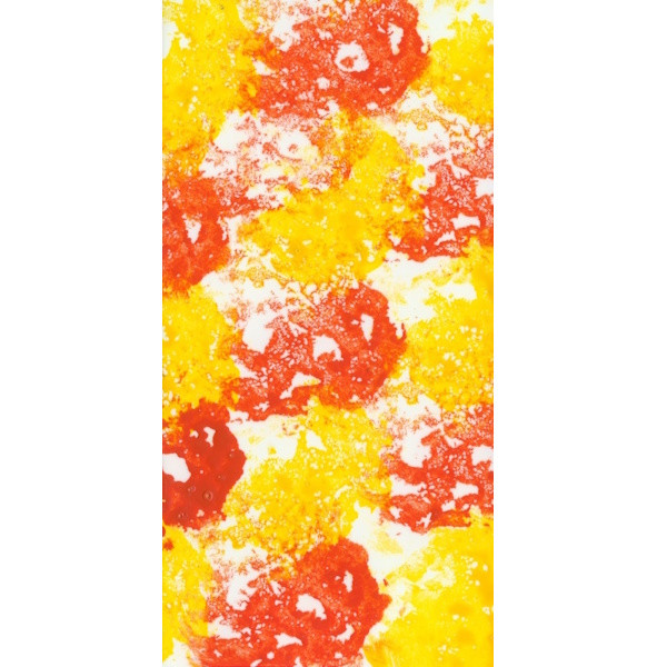 2015 Wachsplatte 20x10cm handbemalt gelb-orange