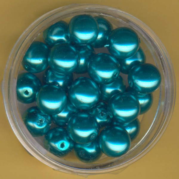 0760-08894 Glaswachsperlen 8mm türkis 25 Stück