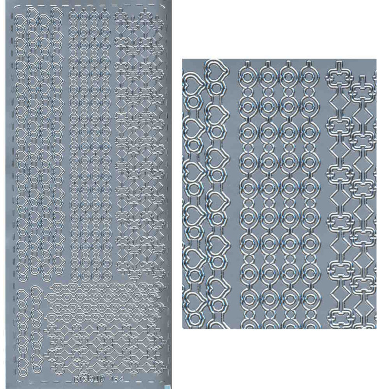 pu184s Sticker Linien 26 silber