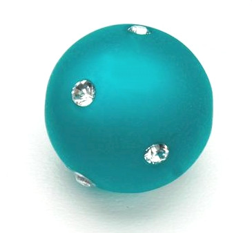 6091438 Polarisperle 14mm mit Swarovski-Strass türkis