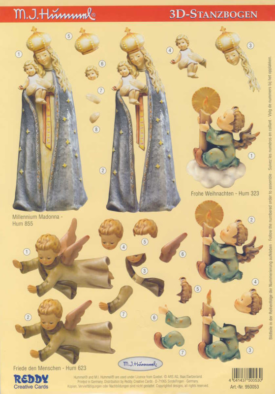 950053 3D Stanzbogen A4 M I Hummel Madonna