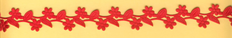 3822604 Dekoborte Blumenranke 20mm rot 1m