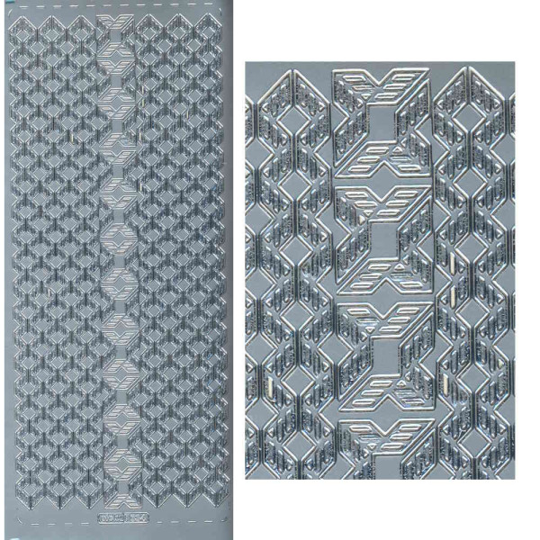 pu334s Sticker Ecken und Borten 6 silber