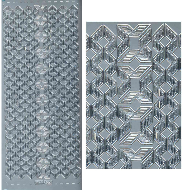 pu334s Sticker Ecken und Borten 6 silber