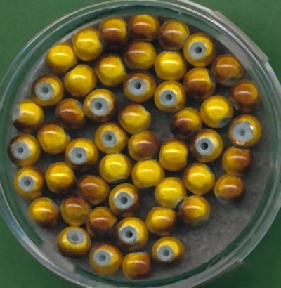 073304374 Miracle Beads 4mm gelb-braun 50 Stück