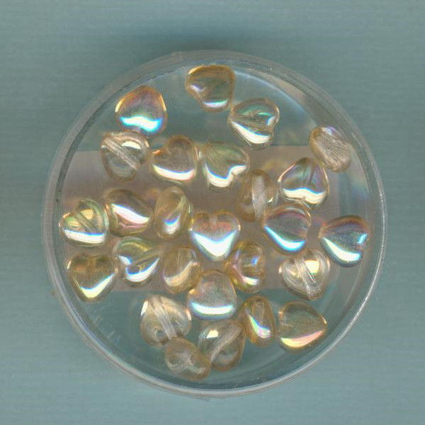 3098531 Glasherzen 6mm gelb kristall rainbow 25 Stück